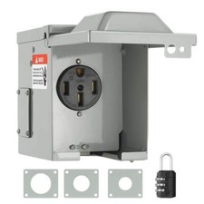 RV Power Outlet Box Indoor/Outdoor 50 Amp 125-Volt/250-Volt Receptacle Panel for