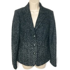 Designer Kirsten Dark Grey Womens 38% Wool Mix Blazer Size 10