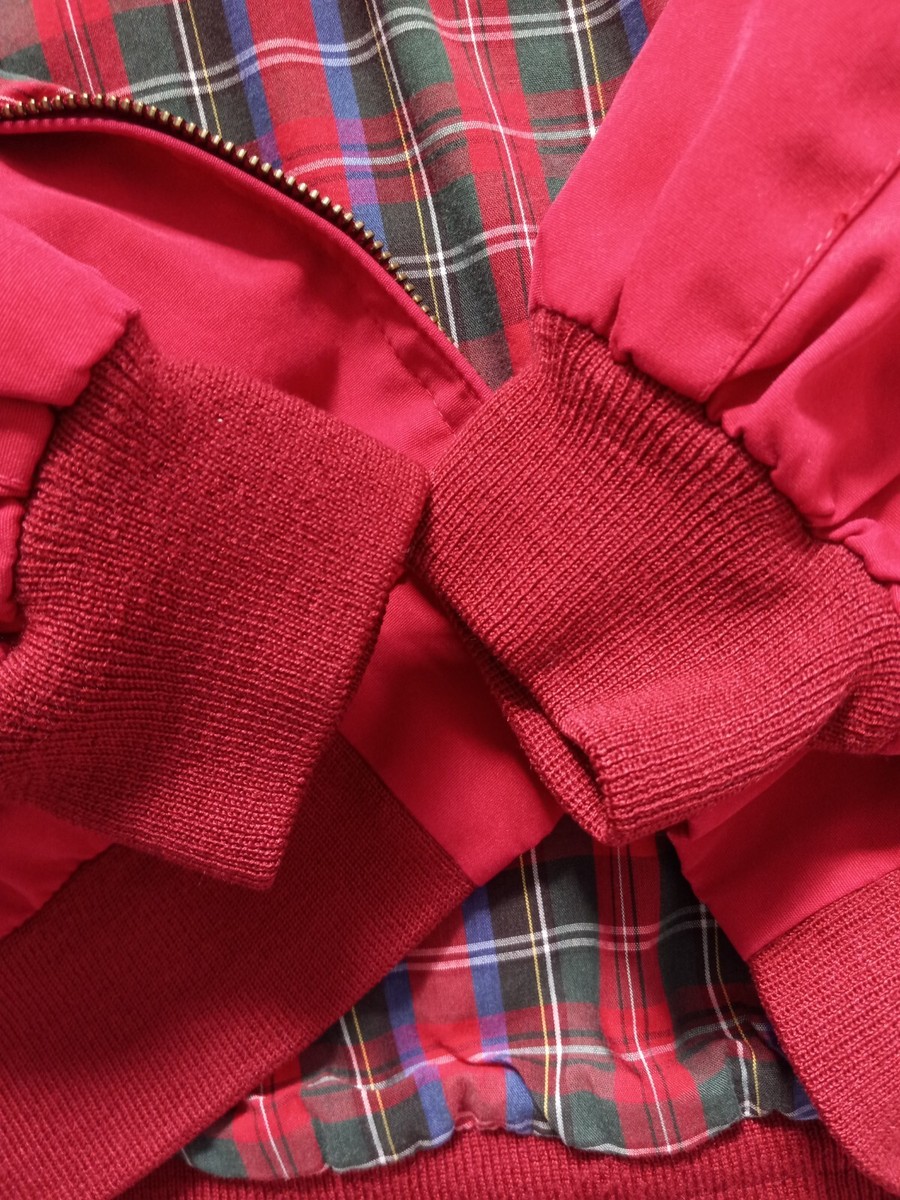 Vintage Izod Lacoste Harrington Jacket Red Plaid Lining