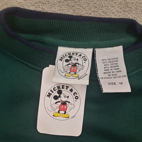 Mickey & CO. by Genus Pullover Sweatshirt Size 1X Embroidered Dark Green NWT - Picture 5 of 15