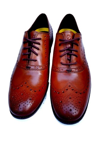 Cole Haan ZeroGrand Wingtip Oxford Shoes Brown British Tan C14493 Mens Multi - Picture 10 of 11