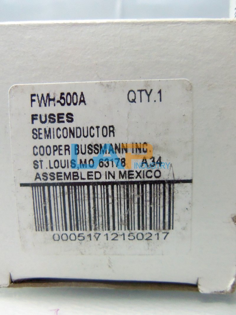 Fusible Rapide Bussmann FWH-500A 500A 500V - 1 Pièce, Pour Installations électriques
