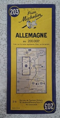 Vintage Carte Michelin Paper Map.no 203 Luxembourg Area, 1950's