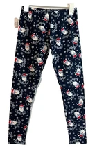 NoBo Juniors Size XL (15-17) Ankle Leggings Santa Claus Sunglasses HoHoHo Navy