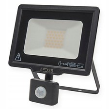 30w LED Floodlight with Pir Sensor 6500k Ip44 Black  Motion Activated