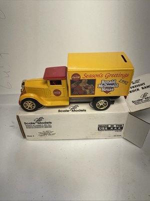 (1989) ERTL Coca-Cola 1992 Ronald McDonald House Freight Truck Bank (Brand New)