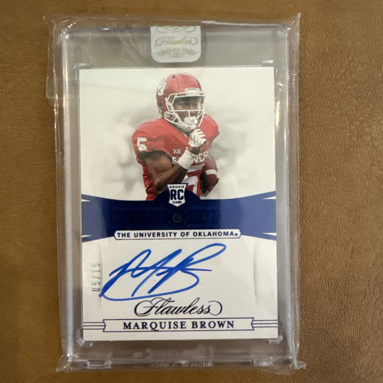 Marquise Brown Panini Flawless Collegiate #102 Patch Autograph