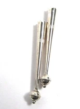 Pair Sterling silver bolo tie tips, 2 "  long, 6 mm ball ends
