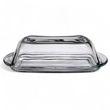 Vintage Anchor Hocking Presence Clear 1/4 Pound Covered Butter Dish 7.5"