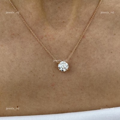 14K Rose Gold Brilliant Cut Diamond Birthday Daughter Chain New Necklace Jewelry