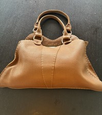 Fendi Selleria Large Leather Satchel Cognac H...