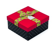 3 Stück quadratische Geschenkboxen mit rotem Deckel für Geschenke