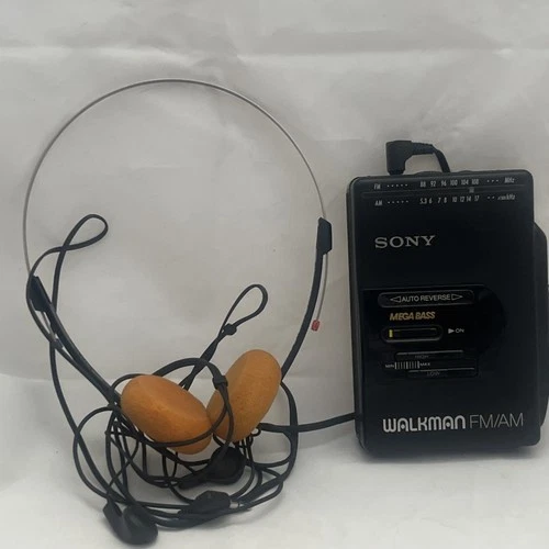Vintage SONY Walkman WM-F2065 AM/FM Radio Working Cassette Tape With  Headphones