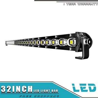 90W Single Row LED Light Bar 32in 34in Combo Beam Roof Bumper Lighting