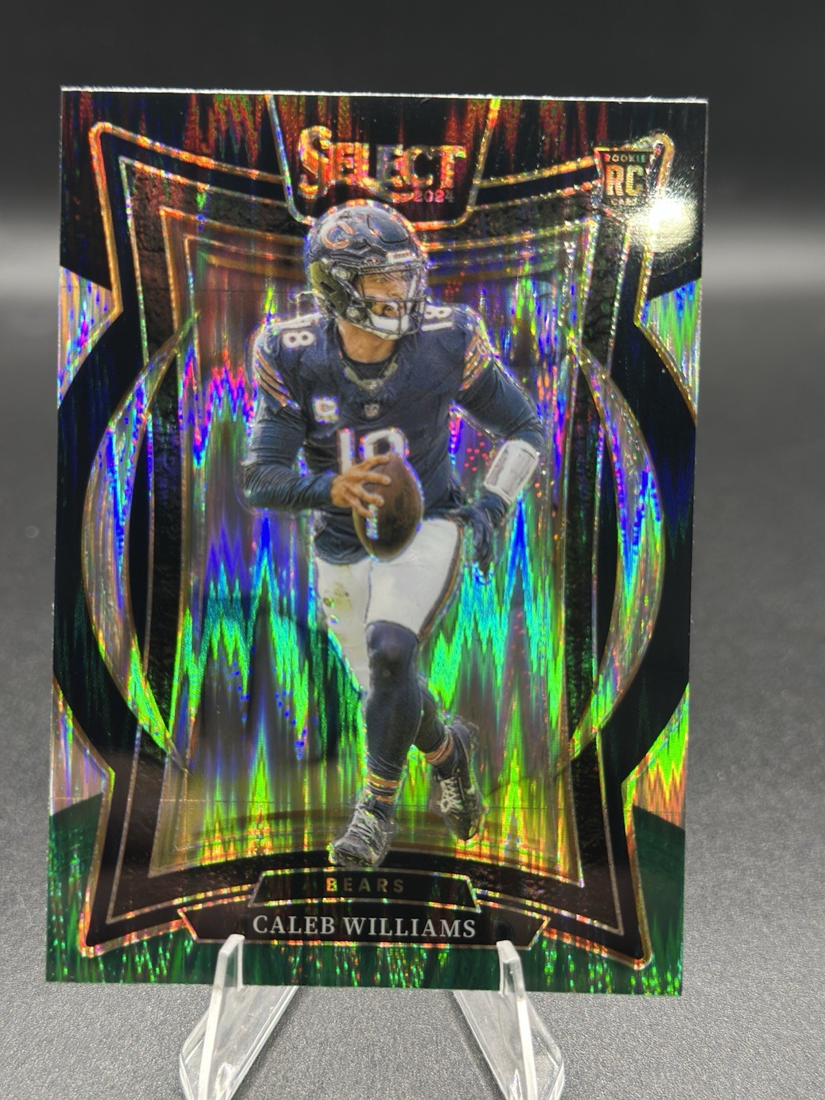2024 Panini Select - Concourse Caleb Williams #25 Black & Green Shock Prizm (RC)