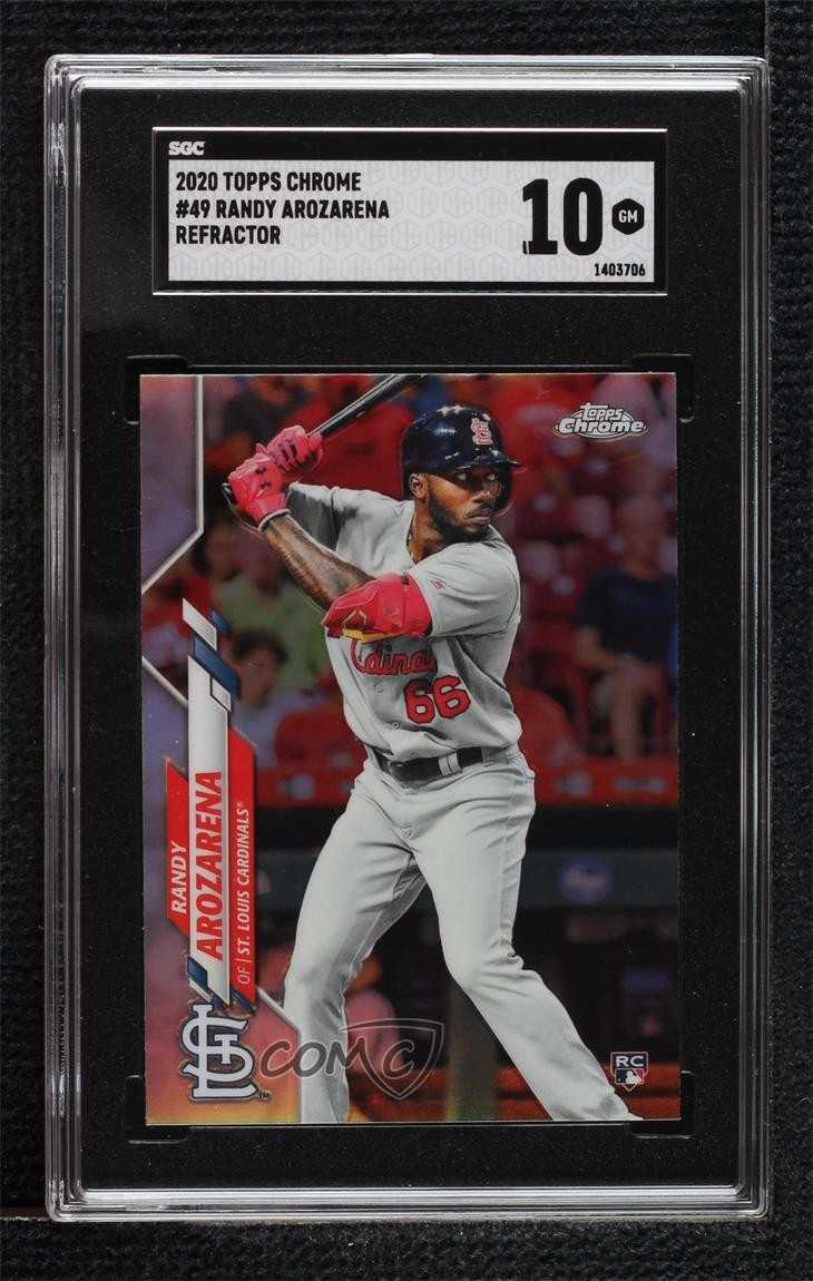 2020 Topps Chrome Refractor Randy Arozarena #49 SGC 10 GEM 02wb