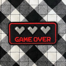 Game Over Retro Geek Gamer Iron On Patch