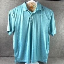 Greg Norman ML75 Play Dry Polo Shirt Aqua Blue Shark Golf Men  s XL