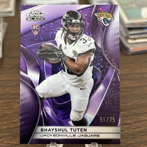 BHAYSHUL TUTEN 2025 TOPPS CHROME BLACK ROOKIE PURPLE REFRACTOR /75 #123 Q5849