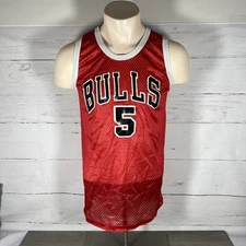Vintage 90s Don Alleson Chicago Bulls Jersey #5 John Paxson Size Large Mens