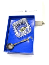 Westmoreland Sterling Silver Spoon with a Cambridge Crystal Salt cellar Vintage