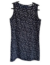 Willow Bay Navy Floral Sleeveless Shift Dress Sz Medium Spring Summer