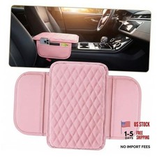 Car Arm Rest Cover, Leather Center Console Elbow Support Cushion with 1 PC Pink
