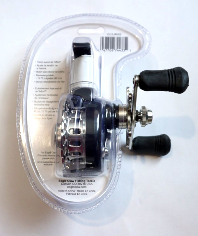 Eagle Claw Inline Ice Reel with Aluminum Spool, Smooth Teflon Drag #ECILIRAS