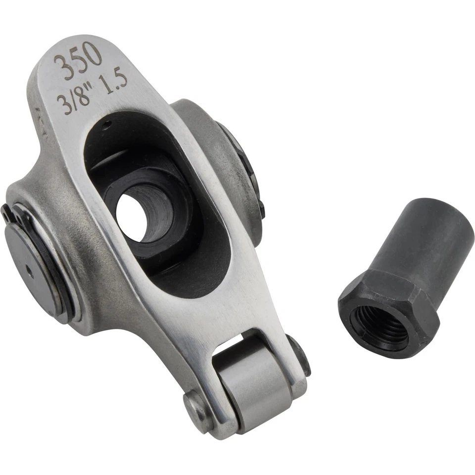 Brazos basculantes de rodillos de acero inoxidable, 1,5:1, perno de 3/8, se adapta a Chevy de bloque pequeño Foto 3 de 4