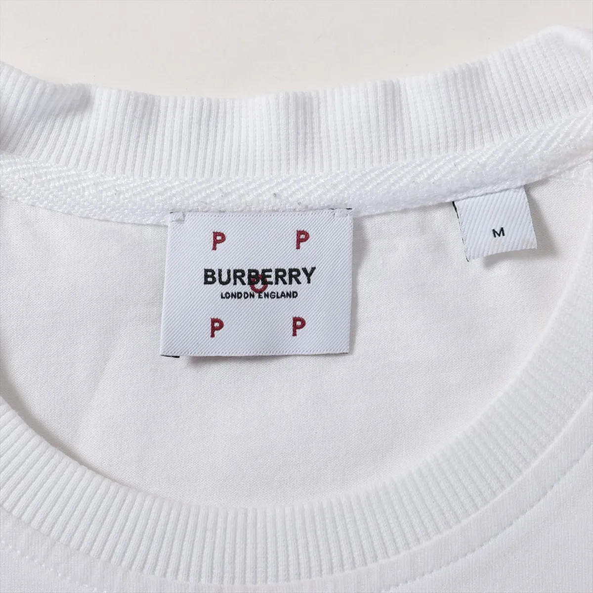Burberry x Pop Trading Company Cotton T-shirt M Men's White x black  8059099 Log thumbnail 5