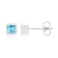 Cavill Ohrringe Silber 925 Platin Ratanakiri Zirkon 1,34Ct Asscher Schliff