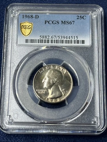 1968 D 25C Washington Quarter - PCGS MS67- LOT Z 31