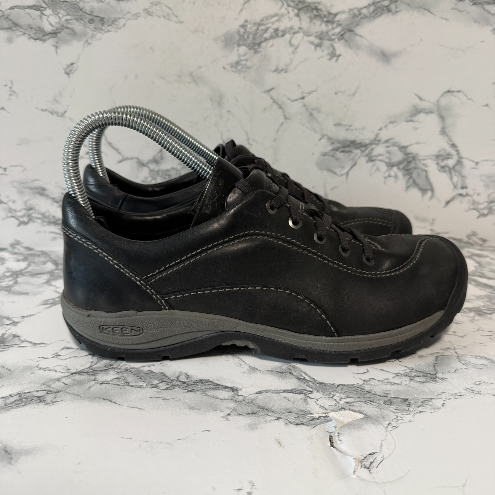 Scarpa Keen donna 8 Presidio nera pelle liscia comoda sneaker stringata