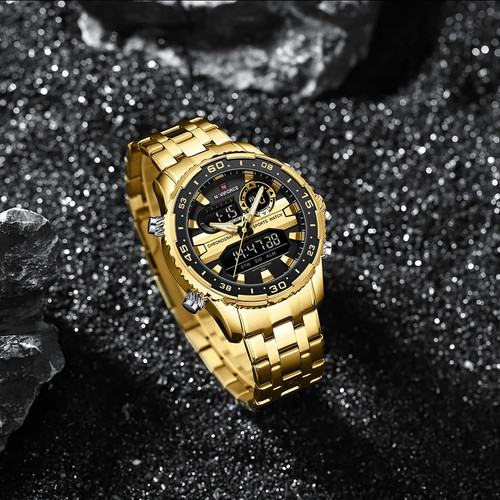 Marca de Moda Reloj Negro Moda Relojes de Pulsera Deportivos Impermeable Acero Inoxidable - Imagen 11 de 19