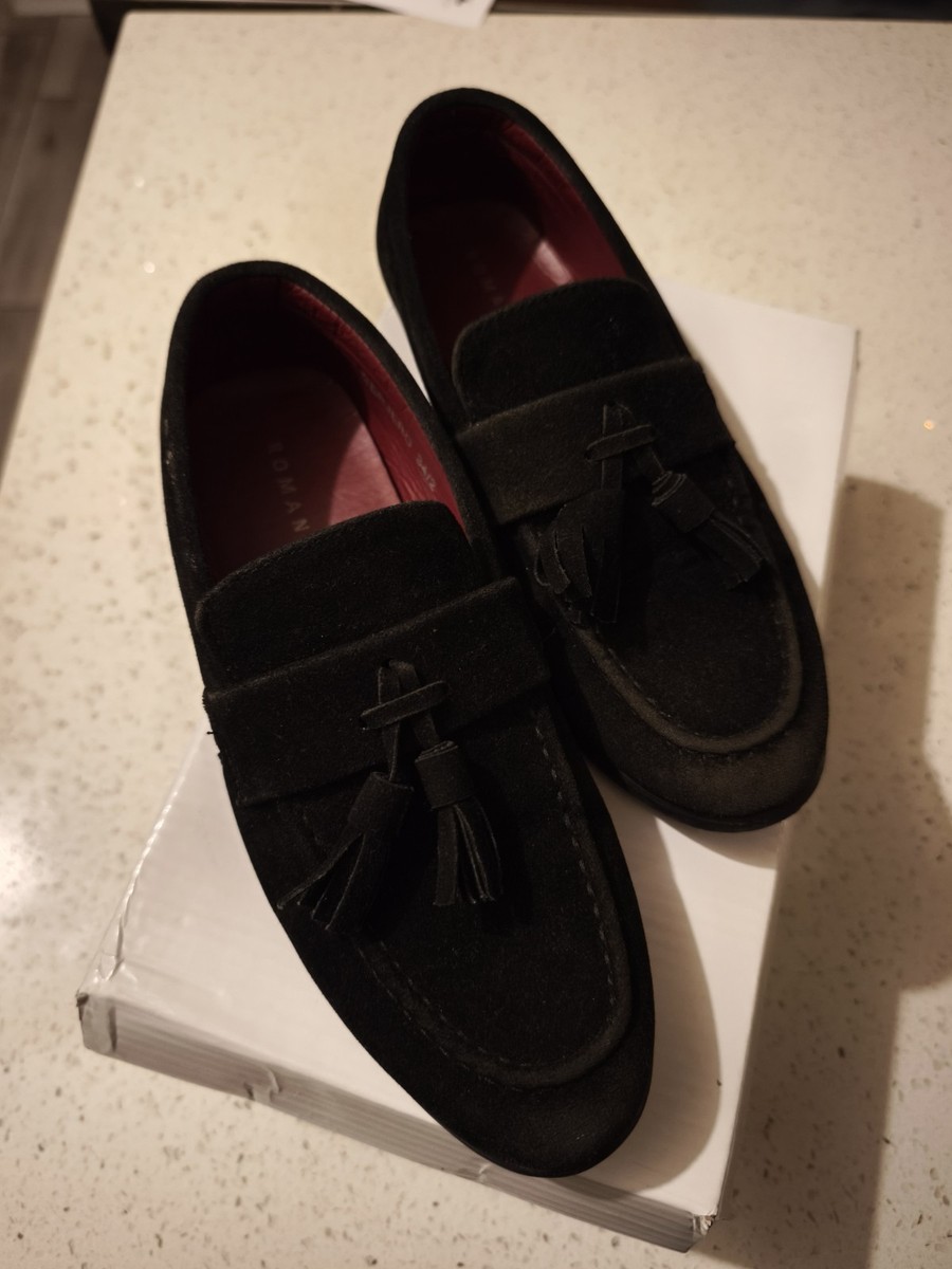 Romano BOYS SMART Black Suede Shoes in Kids UK Size Velvet - Main Image