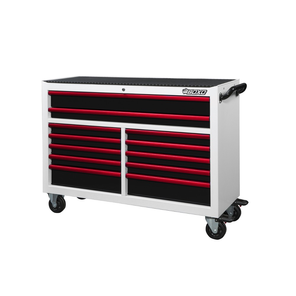 Roll Cab 53"" 12 Drawer White - choice of trim colour BOXO KIT-TB53ROLL-W