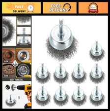 2" Wire Wheel Cup Brush Set - 10 Pcs Coarse Steel for Drill - Rust & Paint Remov
