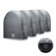 Tire Covers Set of 4,Upgraded 5 Layer Nonwoven RV Wheel Covers, Waterproof