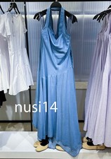 ZARA NEW WOMAN ASYMMETRIC TRF HALTER DENIM DRESS LT BLUE XS-XXL  6929/380/406