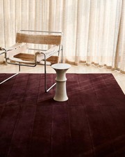Hand-Tufted Burgundy 100% Nz Wool Area Modern Wine Red Area Rug Handmade Carpet