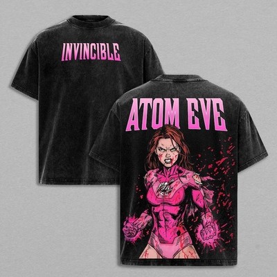 Atom Eve Invincible Shirt, Superhero Pink Energy Tee, Mark Grayson Series
