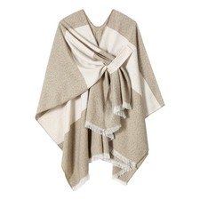 Women Shawl Wrap Poncho Cape Cardigan Open Front Coat Warm Scarf for Spring F...
