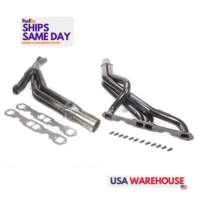 Schoenfeld 156, Pair of Stock Clip Headers 1-3/4 Black Steel Performance Parts