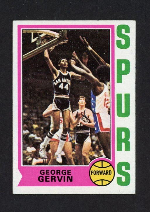 1974-75 Topps GEORGE GERVIN ROOKIE San Antonio Spurs #196 EX Condition (2)