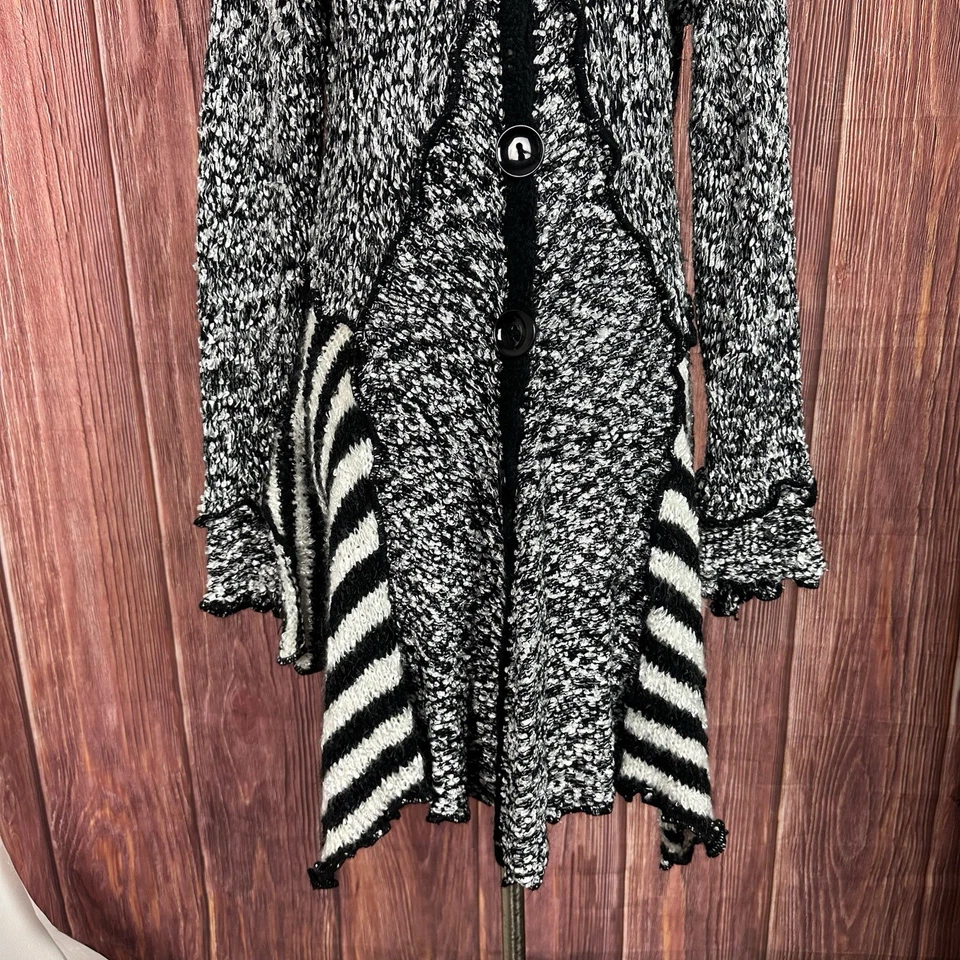 Cárdigan largo Pretty Angel Whimsigoth Y2K seda lana asimétrico steampunk grande Foto 4 de 4