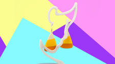 3D Printed Candy Corn Earrings, Halloween Dangle Jewelry, Fall Party Accessory