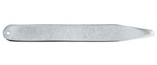 David Van Hagen Mens Rhodium Plated Collar Stiffeners - Silver