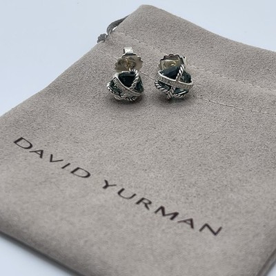 David Yurman Sterling Silver 10mm Prasiolite Diamond Cable Wrap