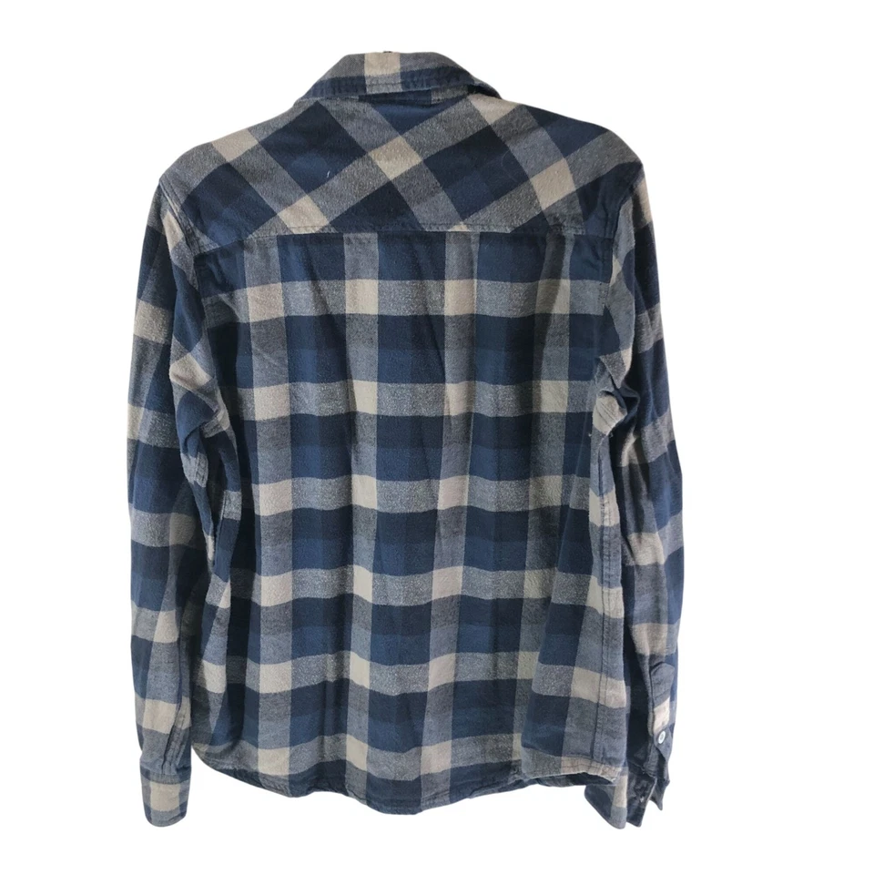 Camisa de franela Eastern Mountain Sports EMS para hombre bolsillos en el pecho a cuadros azul gris M Foto 2 de 3