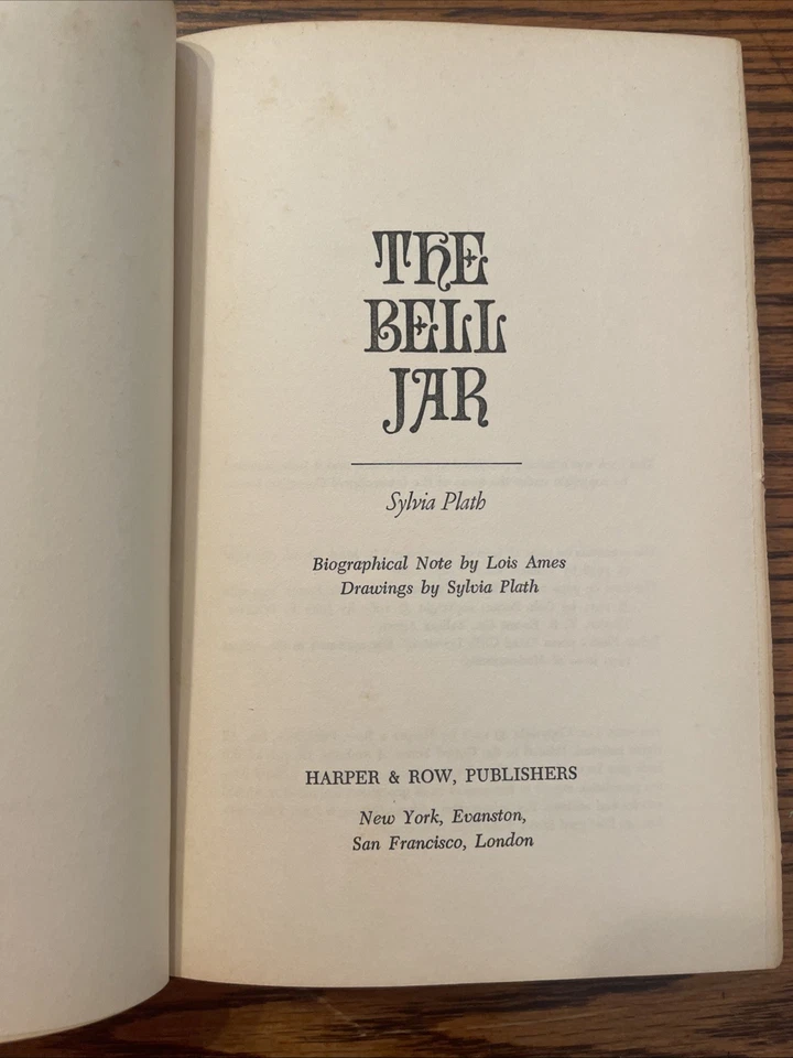 The Bell Jar Sylvia Plath Harper & Row 1971 BCE  HC w/ DJ  & Biographical Note Foto 4 de 4
